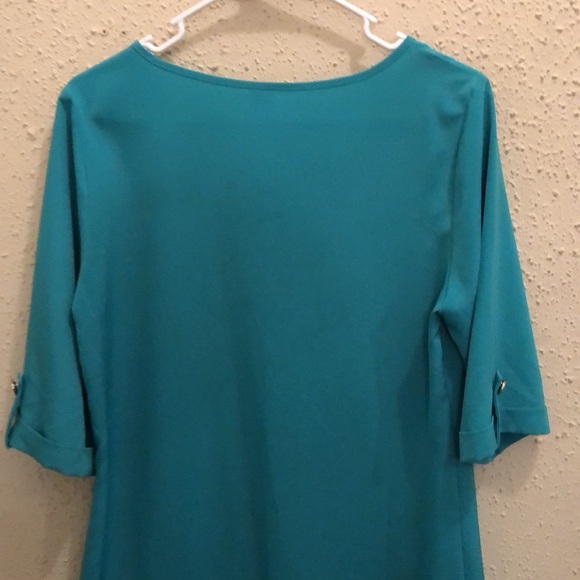 Pink owl, classy women’s Medium dress Beautiful color, blue green sophisticated - Picture 7 of 11